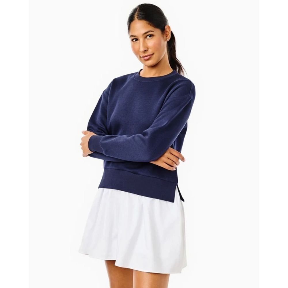 Addison Bay Size XS Navy Blue White Mixed Soft Luxe Harper Sweatshirt Dress - Picture 10 of 10